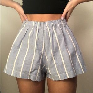 Brandy Melville Blue + White Striped Shorts